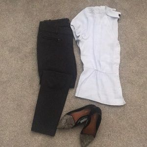 Black and white pin dot pants
